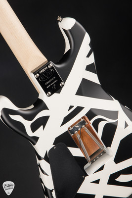 EVH Striped Series Shapes White and Black Electric Guitar