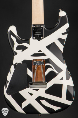 EVH Striped Series Shapes White and Black Electric Guitar