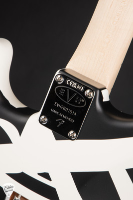 EVH Striped Series Shapes White and Black Electric Guitar