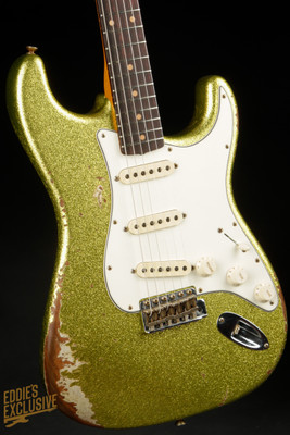 2023 - Fender Custom Shop Eddie's Guitars Exclusive Dealer Select Roasted 1963 Stratocaster Heavy Relic - Chartreuse Sparkle