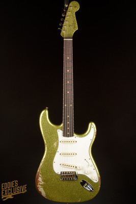 2023 - Fender Custom Shop Eddie's Guitars Exclusive Dealer Select Roasted 1963 Stratocaster Heavy Relic - Chartreuse Sparkle