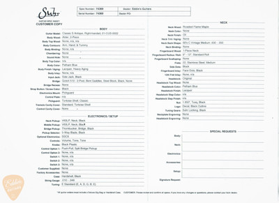 2023 - Suhr Eddie's Guitars Exclusive Classic S Antique Roasted - Pelham Blue