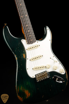 Fender Custom Shop Eddie's Guitars Exclusive Dealer Select Roasted 1963 Stratocaster Heavy Relic - Teal Green Transparent