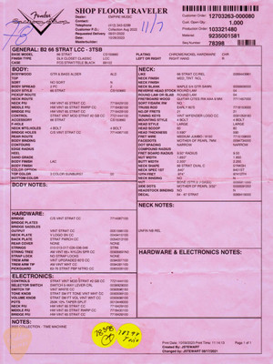 2023 - Fender Custom Shop 1966 Stratocaster Deluxe Closet Classic - 3 Color Sunburst