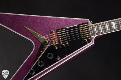 2025 Gibson Custom Shop Made 2 Measure Flying V Custom Gloss Pink Sparkle Electric Guitar