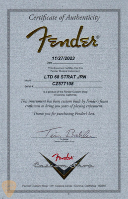 Fender Custom Shop Limited Edition 1968 Stratocaster Journeyman - Aged Black