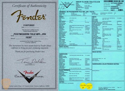 2023 - Fender Custom Shop Postmodern Telecaster Journeyman Relic - Candy Tangerine