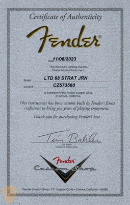 2023 - Fender Custom Shop Limited Edition 1968 Stratocaster Journeyman - Aged Ice Blue Metallic