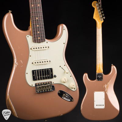 Fender Custom Shop 1959 Stratocaster HSS relic electric guitar in shell pink metallic