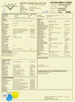 Fender Custom Shop 1959 Stratocaster HSS relic electric guitar in shell pink metallic