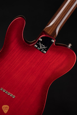 Fender Custom Shop postmodern telecaster dlx electric guitar in aged crimson burst
