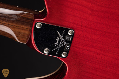 Fender Custom Shop postmodern telecaster dlx electric guitar in aged crimson burst