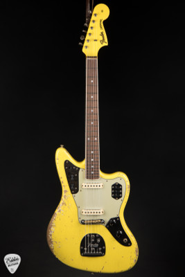 Fender Custom Shop 1965 Jaguar Heavy Relic electric guitar in faded graffiti yellow