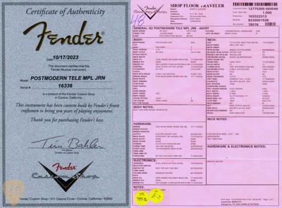 2023 - Fender Custom Shop Postmodern Telecaster Journeyman Relic - Aged India Ivory