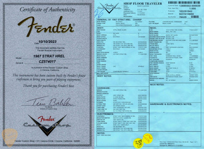 2023 - Fender Custom Shop 1967 Stratocaster Heavy Relic - Chartreuse Sparkle