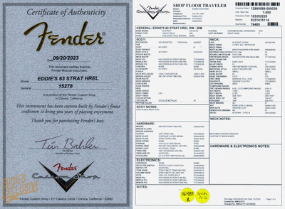 2023 - Fender Custom Shop Eddie's Guitars Exclusive Dealer Select Roasted 1963 Stratocaster Heavy Relic - Ice Blue Metallic