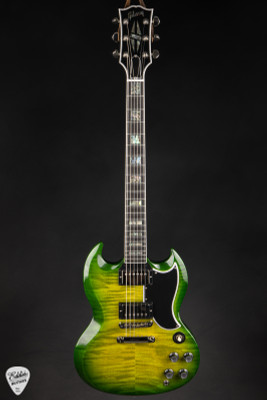 2023 – Gibson Custom Shop PSL SG Custom Figured Top Electric Guitar in Iguana Burst 7.6 #CS301604