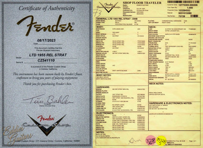 2023 - Fender Custom Shop Limited Edition 1955 Stratocaster Relic - Dirty White Blonde