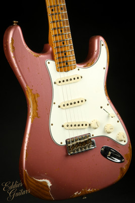 2023 - Fender Custom Shop Eddie's Guitars Exclusive Dealer Select Roasted 1963 Stratocaster Heavy Relic - Burgundy Mist