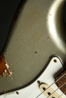 2023 - Fender Custom Shop Eddie's Guitars Exclusive Dealer Select Roasted 1963 Stratocaster Heavy Relic - Inca Silver