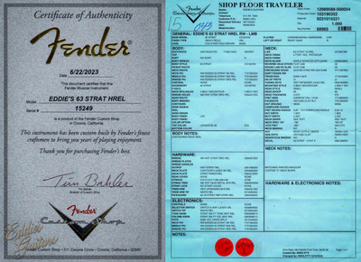 Fender Custom Shop Eddie's Guitars Exclusive Dealer Select Roasted 1963 Stratocaster Heavy Relic - Lemans Blue