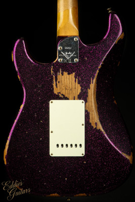 Fender Custom Shop Eddie's Guitars Exclusive Dealer Select Roasted 1963 Stratocaster Heavy Relic - Magenta Sparkle