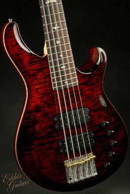 Used - Paul Reed Smith Grainger 5 String Bass - Fire Red Burst