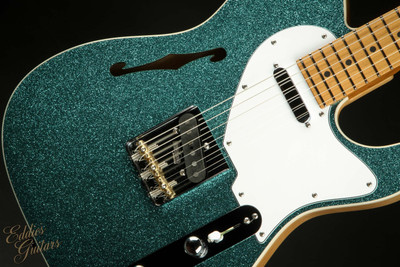 2023 - Suhr Eddie's Guitars Exclusive Custom Classic T Roasted - Aqua Sparkle