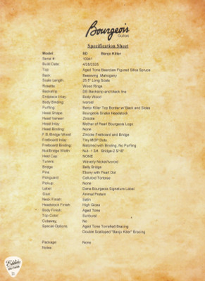 Bourgeois Slope D Banjo Killer Sunburst – Bearclaw Sitka Spruce & Beeswing Mahogany Acoustic Guitar