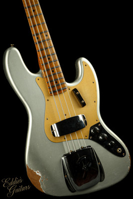 Fender Eddie's Guitars Exclusive Custom Shop 1964 Jazz Bass Heavy Relic - Inca Silver