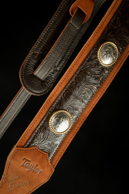 Taylor Grand Pacific Strap - Brown Leather With Nickel Conchos 3.0"/GPC300-05C/4121-30