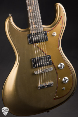 Dunable Gnarwhal Baritone 9 string electric guitar in uranium glow metallic