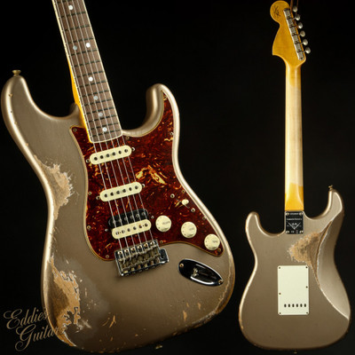 2022 - Fender Custom Shop Limited Edition 1967 HSS Stratocaster Heavy Relic - Aged Shorline Gold #143 / Winter Custom Shop Event