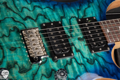 Paul Reed Smith SE Custom 24 Exotic Burled Ash Limited Edition Electric Guitar in Lake Blue