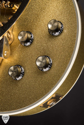 2008 – Gibson Custom Shop Les Paul Custom 3 Pickup Bigsby Gloss Gold Sparkle Electric Guitar