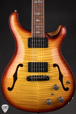 Paul Reed Smith Eddie’s Guitars Wood Library Hollowbody II Piezo Cocobolo – Livingston Lemondrop with Dark Cherry Sunburst Electric Guitar
