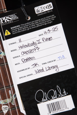Paul Reed Smith Eddie’s Guitars Wood Library Hollowbody II Piezo Cocobolo – Livingston Lemondrop with Dark Cherry Sunburst Electric Guitar