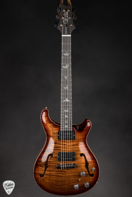 Paul Reed Smith Eddie’s Guitars Wood Library Hollowbody II Piezo/Stained Neck – Copperhead with Dark Cherry Sunburst Electric Guitar
