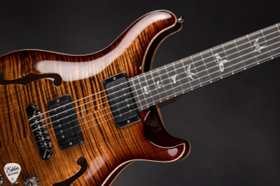 Paul Reed Smith Eddie’s Guitars Wood Library Hollowbody II Piezo/Stained Neck – Copperhead with Dark Cherry Sunburst Electric Guitar