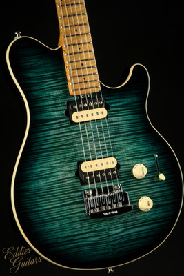Ernie Ball Music Man Axis Super Sport - Yucatan Blue Flame