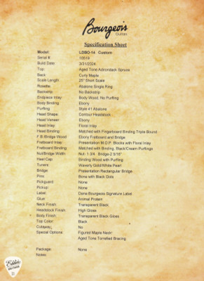 Bourgeois The Black Rabbit L-DBO - Adirondack Spruce & Curly Maple Acoustic Guitar