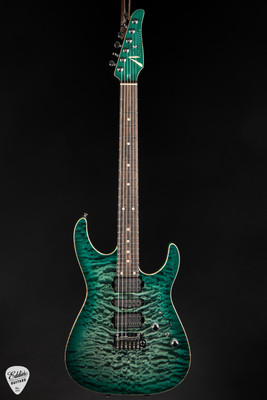 Tom Anderson Angel - Cajun Key Lime to Teal Burst - Eddie's Guitars