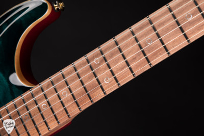 Suhr Standard Carve Top Pau Ferro Neck Electric Guitar in Trans Teal Burst