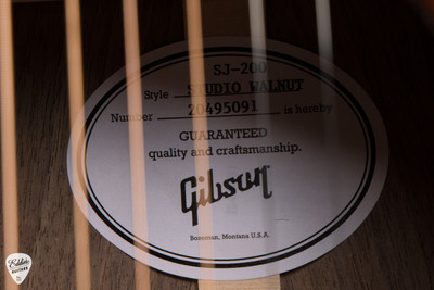 Gibson SJ200 Studio Walnut Satin Walnut Burst 4.12 #20495091 Acoustic Guitar