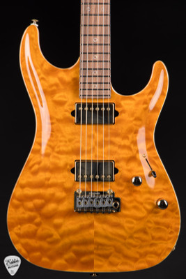 Suhr Standard Carve Top Pau Ferro Neck Electric Guitar in Trans Amber
