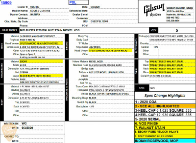 Gibson Custom Shop PSL Mid 60's EDS-1275 VOS Ebony Fret Board Walnut 10.13 #CS500876