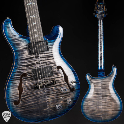 Paul Reed Smith Eddie's Guitars Wood Library Hollowbody II Piezo/Stained Neck Electric Guitar in Charcoal Blue Burst