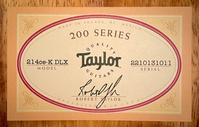 Used - Taylor 214ce-K DLX