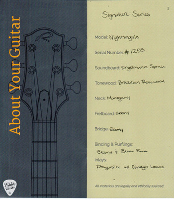 Kevin Ryan Signature Series Nightingale Grand Soloist - Engelmann Spruce & Brazilian Rosewood - NAMM 2025