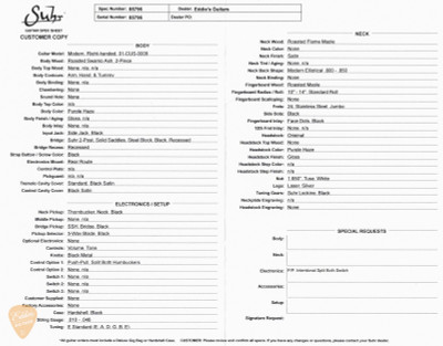 Suhr Modern Roasted Electric Guitar in Purple Haze